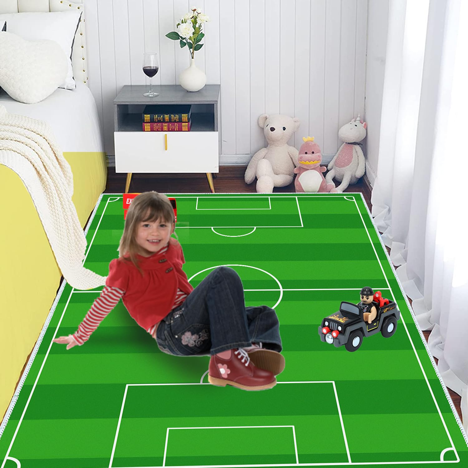 Tappeto Campo da Calcio per Bambini Tappetino Sportivo da Gioco