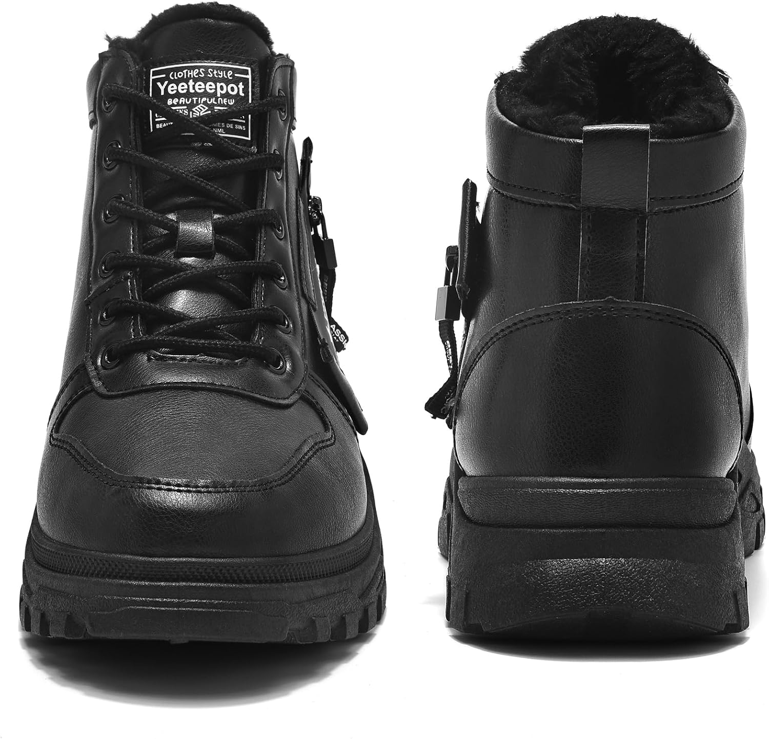 Womens Snow Boots Warm Winter Boots Ladies Fur Lined Ankle Boots Lace Up Outdoor Booties Anti-Slip Sneakers Waterproof Walking Shoes - Image 3