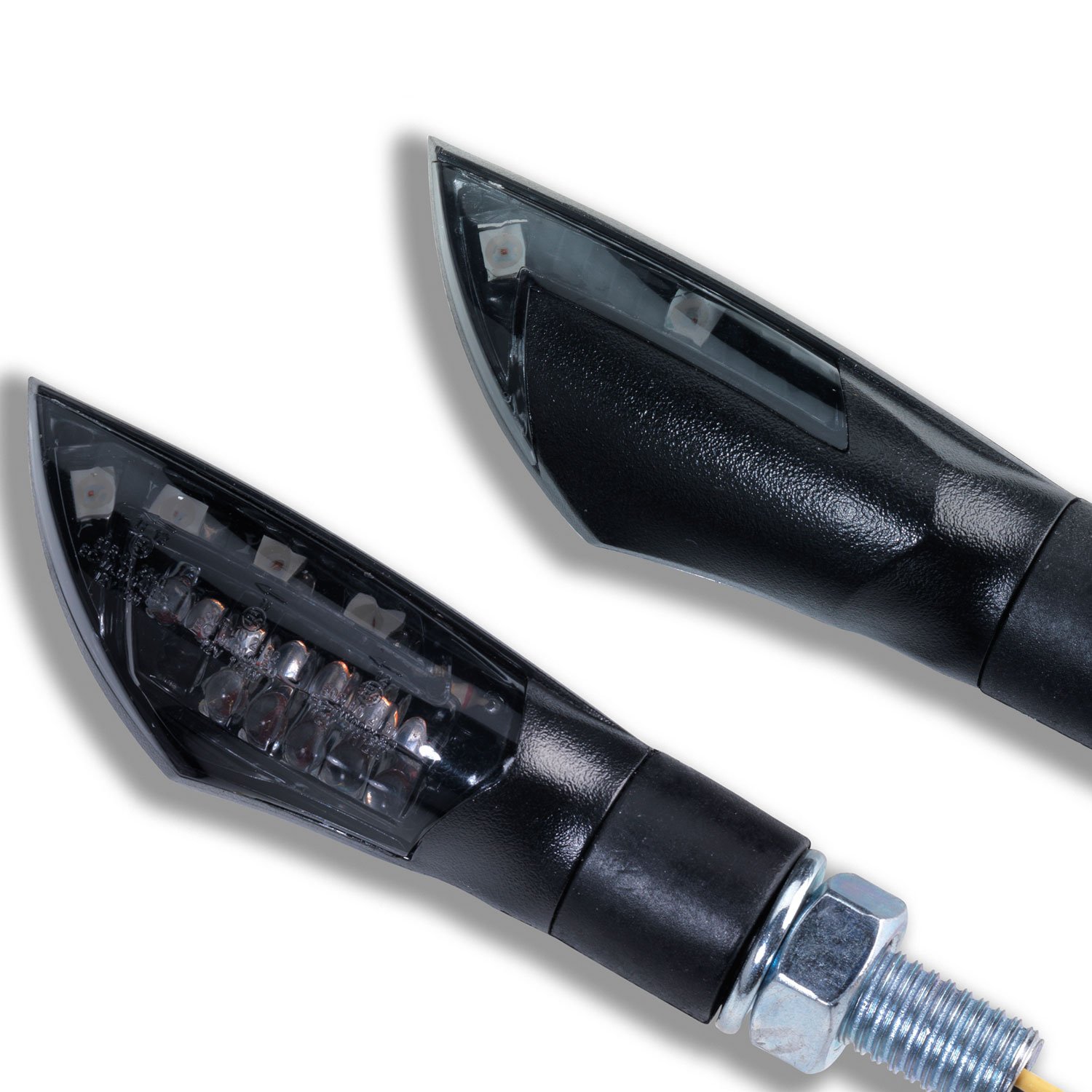 GOOFIT Bremslichter Rückleuchten Verchromt - Doppelt Mit Blinker Für Scooter & Motorrad