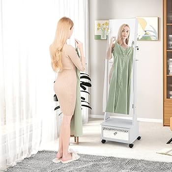 Amazon.com: CHARMAID Rolling Jewelry Armoire with Full Length