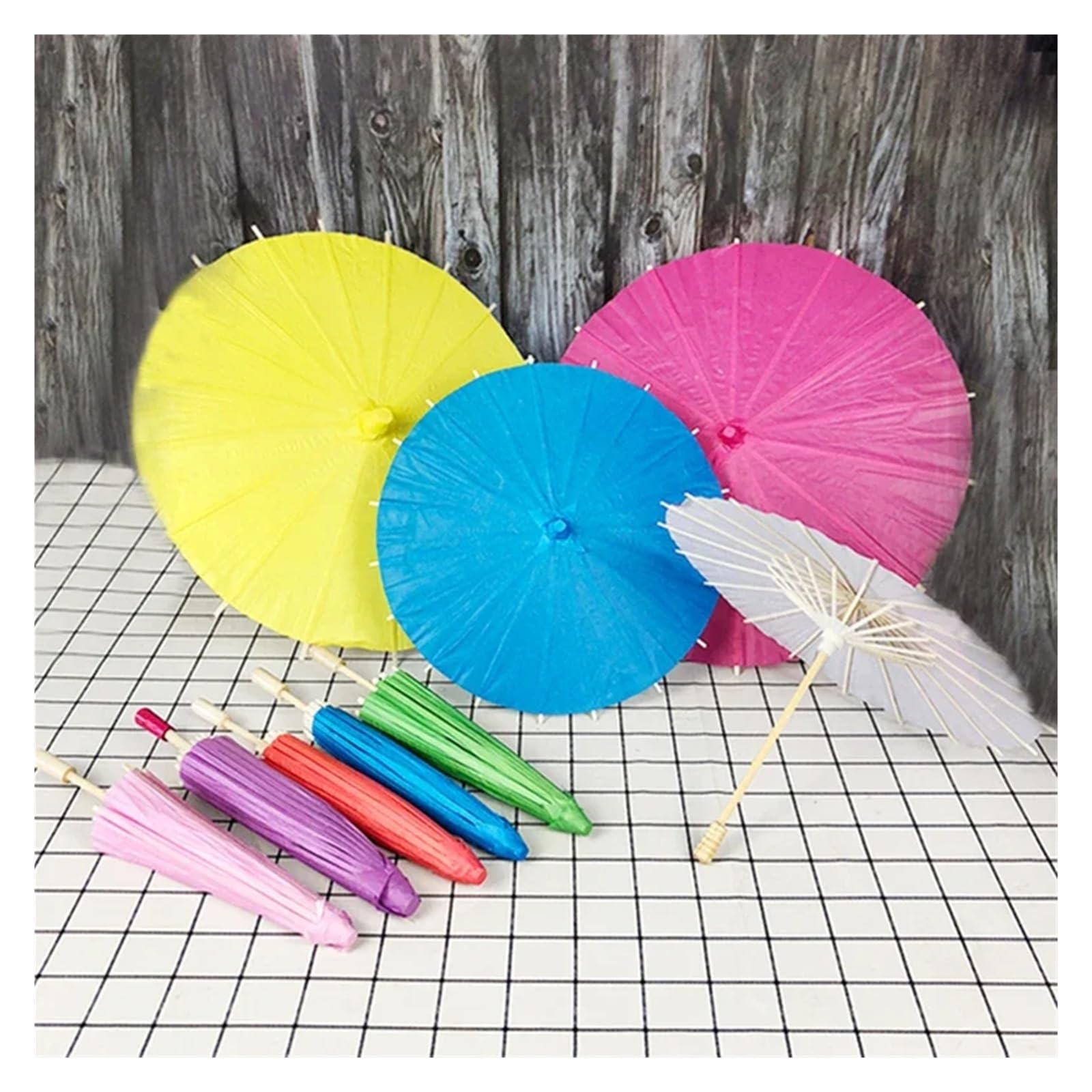 Sonnenschirm Hochzeit 5 Stück 20/3040/60 Cm Papier Regenschirm Außenbereich DIY Malerpapier Hochzeitsparty Haushaltsdekoration Thanksgiving(White Paper umbrella,60cm)