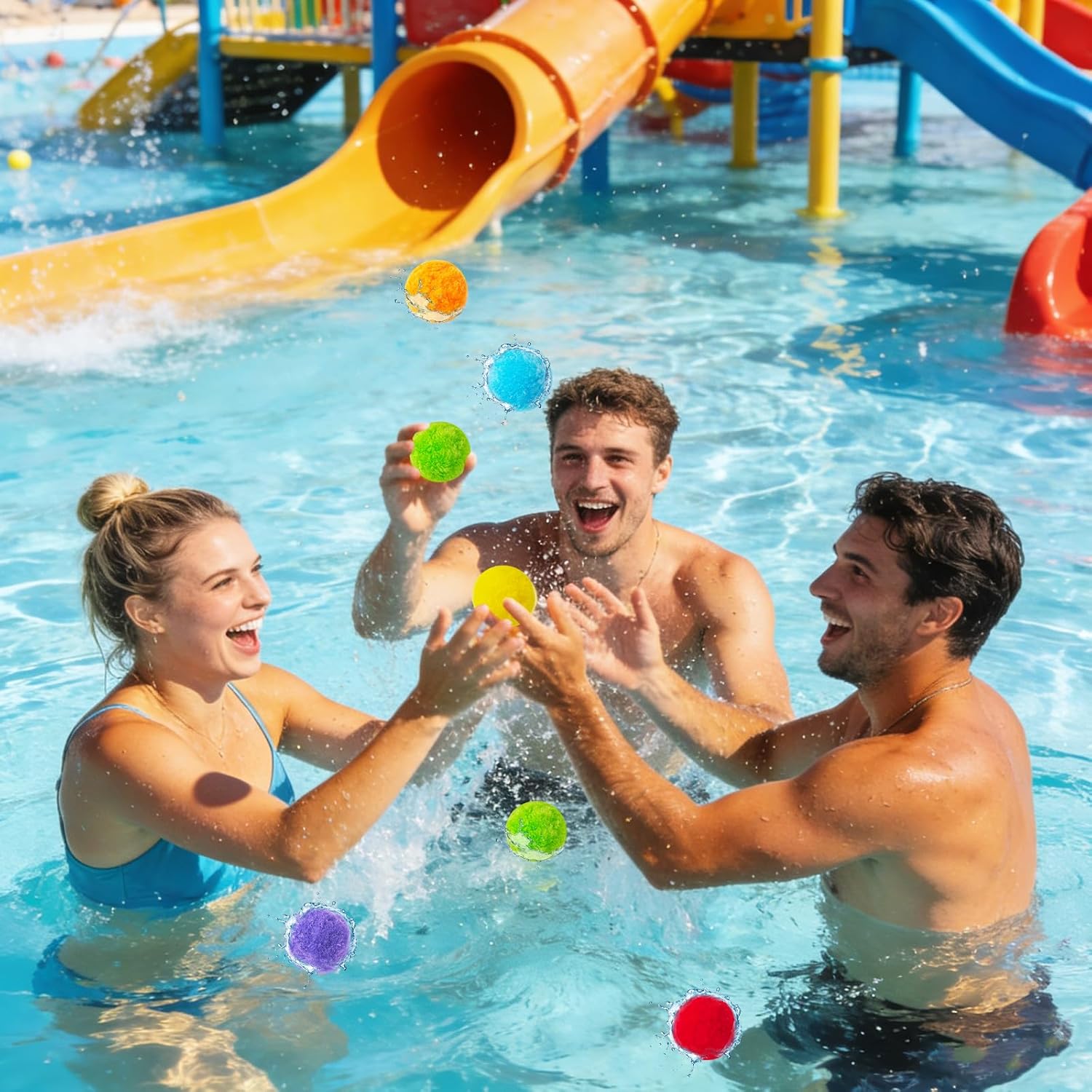 200 Pcs Reusable Water Balloons,Outdoor Games Water Soft Balls,Summer Soaker Ball Toy,Splash Balls for Beach,Pool,Backyard,Party Favors