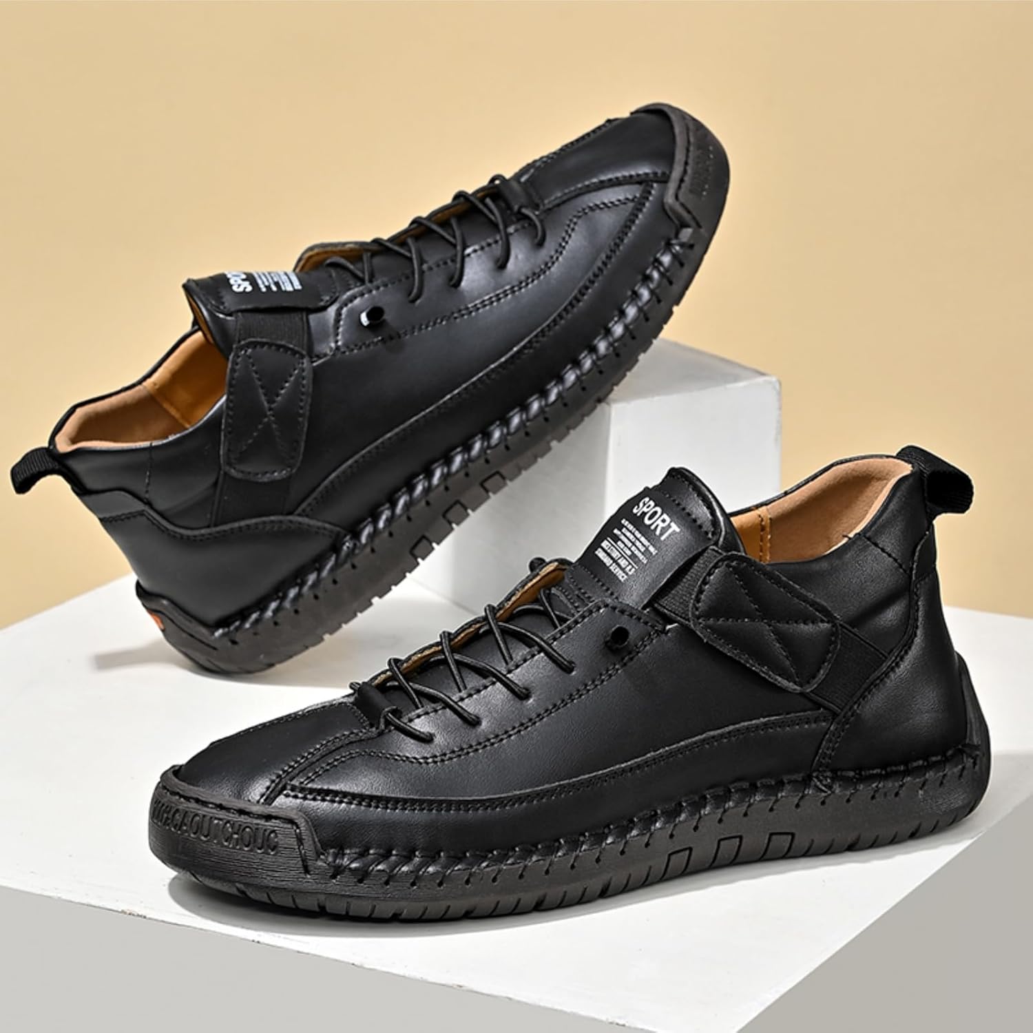 Womens Casual Shoes Ankle Chukka Boots Slip On Breathable Loafers Handmade Fashion Sneakers Mid top Walking Driving Flats Shoes - Image 9