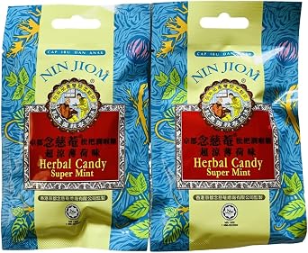 Kyoto Nin Jiom Herb Candy Hard Super Mint Flavor x 2 Bags Set