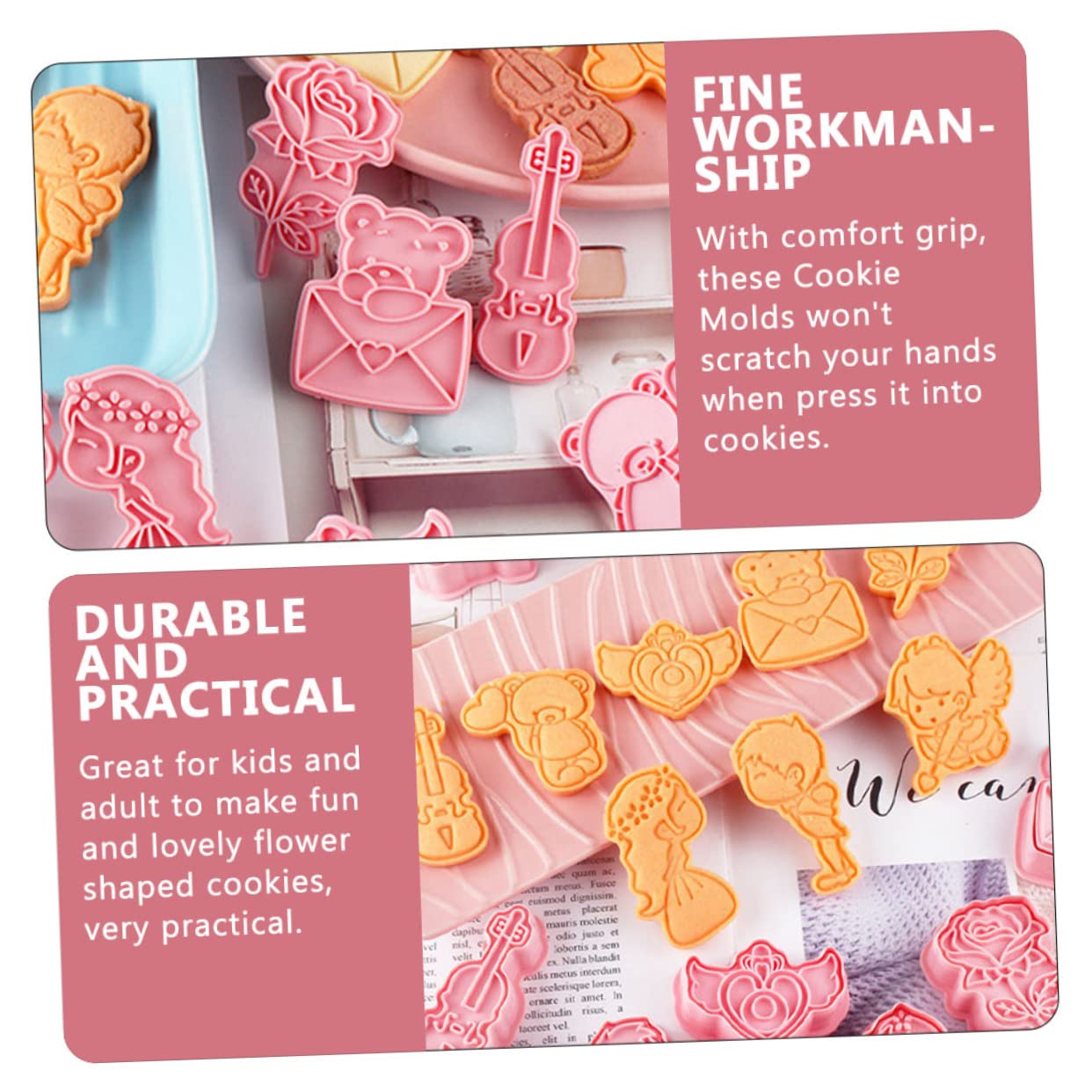 Alipis 5 Juegos Molde De Galletas Tridimensional 3d Galleta De Diploma Galleta En Forma De Estrella Cortadores De Galletas Cortadores Galletas Moldes Para Hornear Páginas Rosa 8 Uds * 5