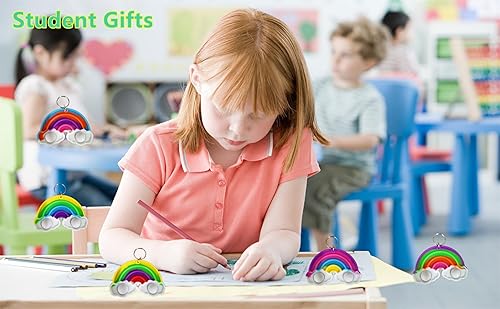 Miniatura 6 de Paquete de 24 juguetes para ansiedad a granel con forma de arco iris para adultos y niños, suministros de fiesta de cumpleaños y premio de burbujas