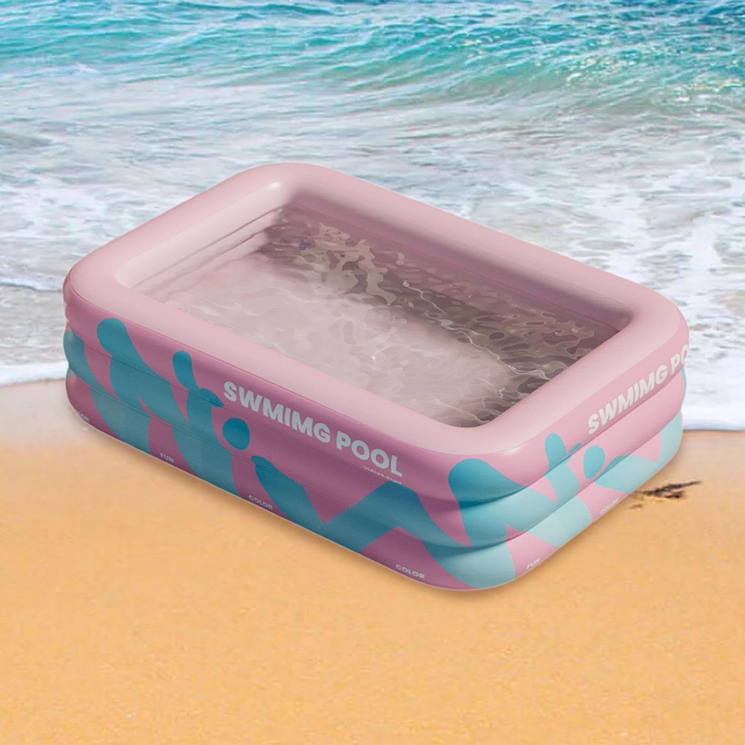 CALANDIS™ Inflatable Swimming Pool Paddling Pool for Kids and Adults Lawn Outdoor Pink 1.5m | Inflatable & Kid Pools | Swimming Pools | Pools & Spas | Yard, Garden & Outdoor Living