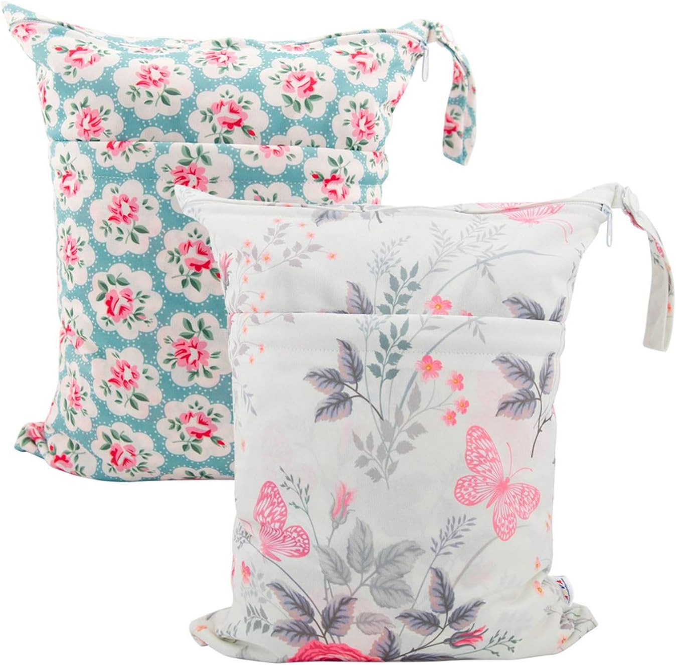 ALVABABY Wet Dry Bags with Two Zippered Pockets 2 Pack Travel Beach