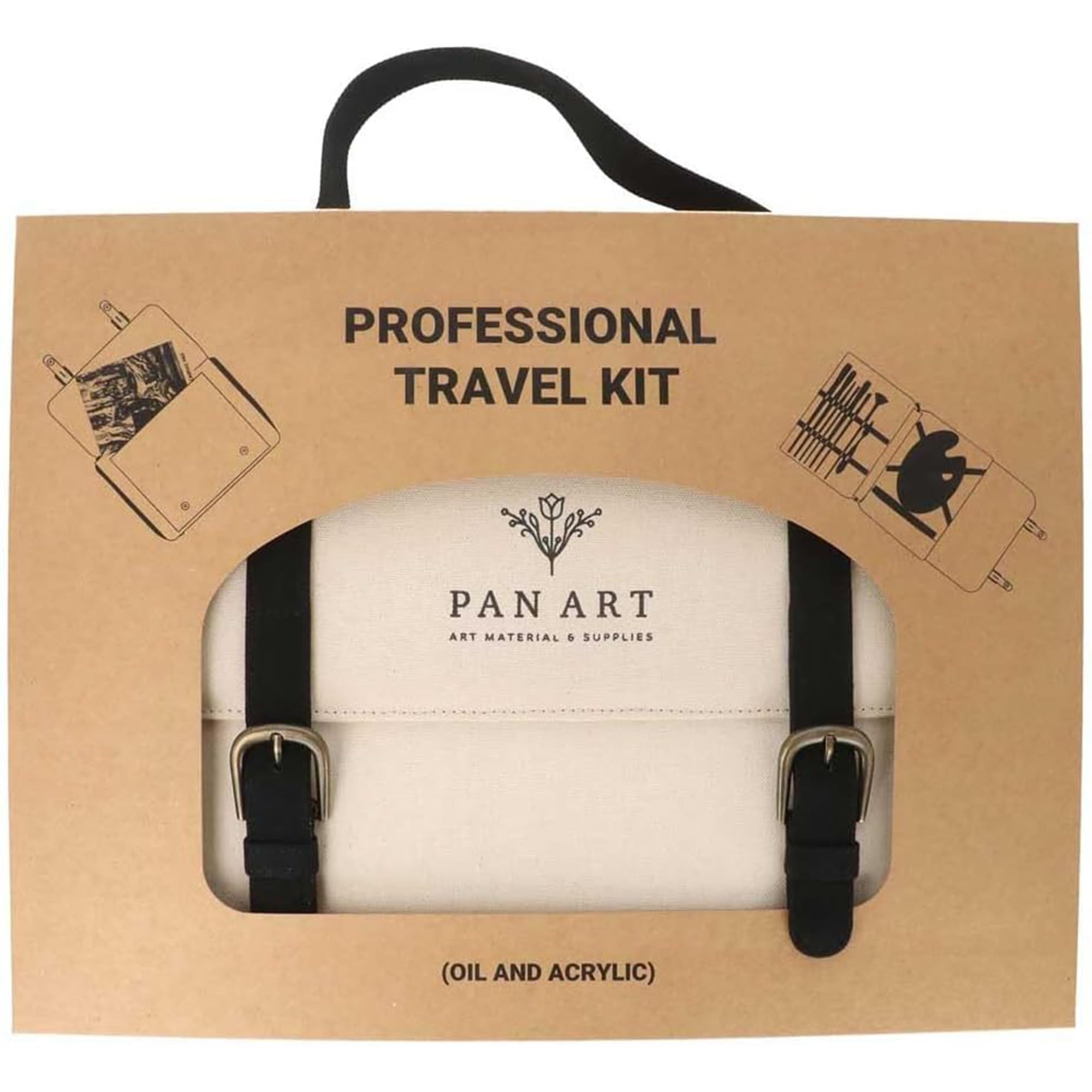 Pan Art Kit de voyage complet professionnel | Fournitures de peinture acrylique et à l'huile - PA-CP-04
