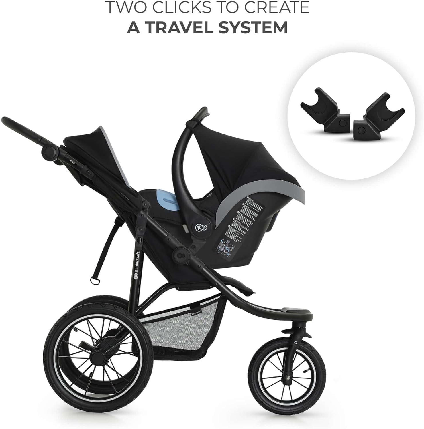 Stroller with car seat adapters