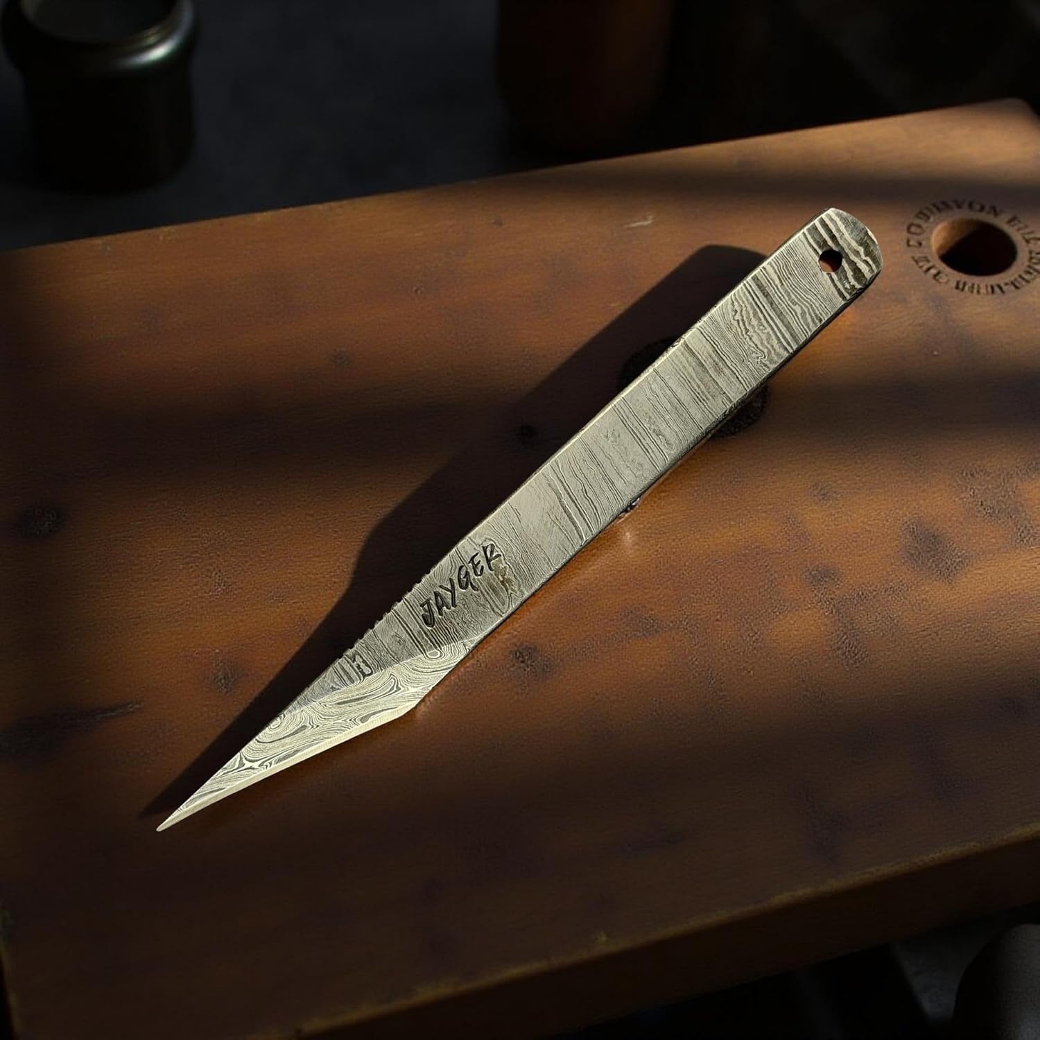 Kiridashi Knife Left Hand 18mm, Left Handed Utility Knife for Marking, Scribing, Carving, Whittling, Woodworking, Hand Forged Damascus Steel Blade
