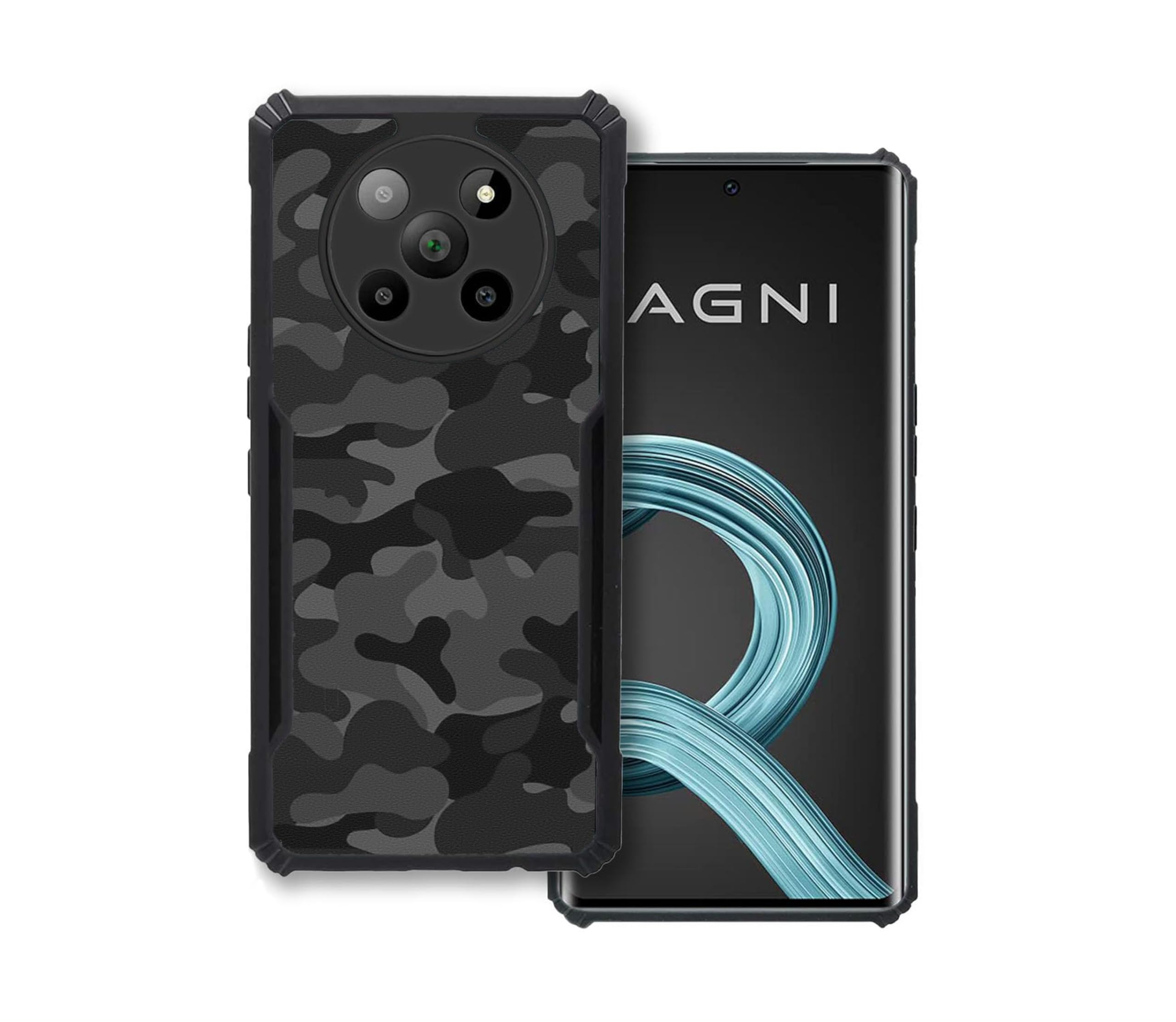 COBERTA Rubber Back Cover For Lava Agni 2 5G Back Cover Case - Black Camoflague Camo Pt99 D12246 (B0CSXK4Y88) Amazon Price History, Amazon Price Tracker