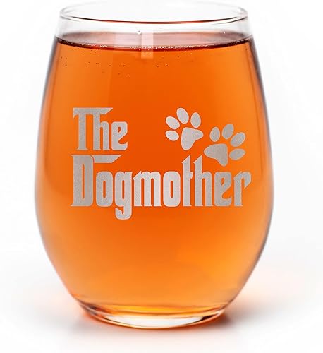 Miniatura 1 de Promotion & Beyond THE DOGMOTHER Cute Paws - Copa de vino sin tallo, regalo divertido para dueño de perros de parte de amigos colegas - Día de la
