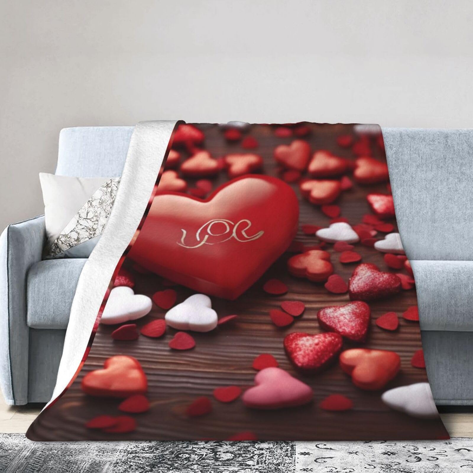 Couverture en micro-polaire pour la Saint Valentin, un cadeau de tendresse