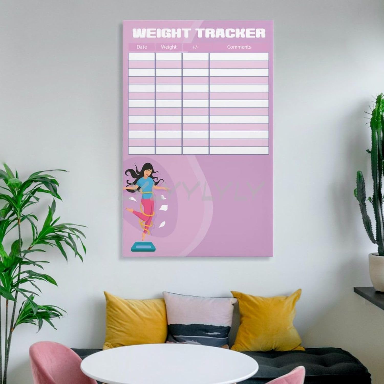 MOJDI Daily Weight Loss Project Chart Poster 1 Canvas Painting Posters And Prints Wall Art Pictures for Living Room Bedroom Decor 12x18inch(30x45cm) Frame-style