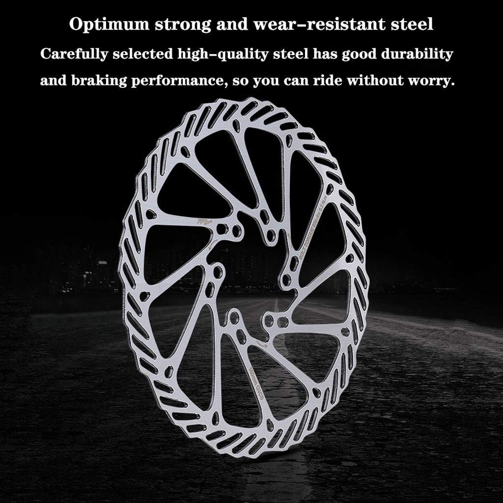 Rotore del Freno a Disco per Bici da MTB 160 mm 2 Pezzi Interasse 44 mm Incisione CNC Argento - 110 g Antiossidazione