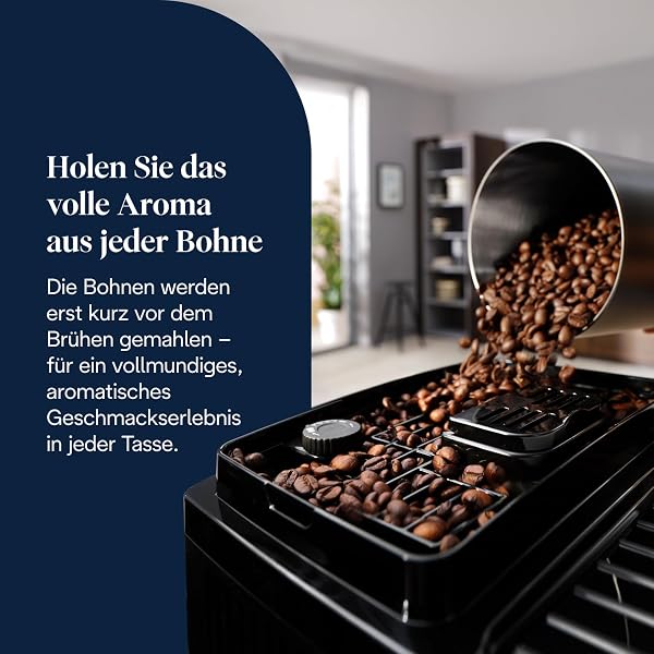 De'Longhi Magnifica Start ECAM222.60.BG Fully Automatic Coffee Machine, LatteCrema Milk System for Automatic Cappuccino, 4 Direct Dial Buttons, Control Panel, x2 Function, 1450 W, Black/Grey - 3