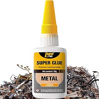 Metal Super Glue Liquid, Clear Instant Cyanoacrylate Adhesive for Metal Repair, All Purpose CA Glue for Shoe Ceramic Repair Plastic Leather Glass Wood Steel Pottery Porcelain Fletching Waterproof