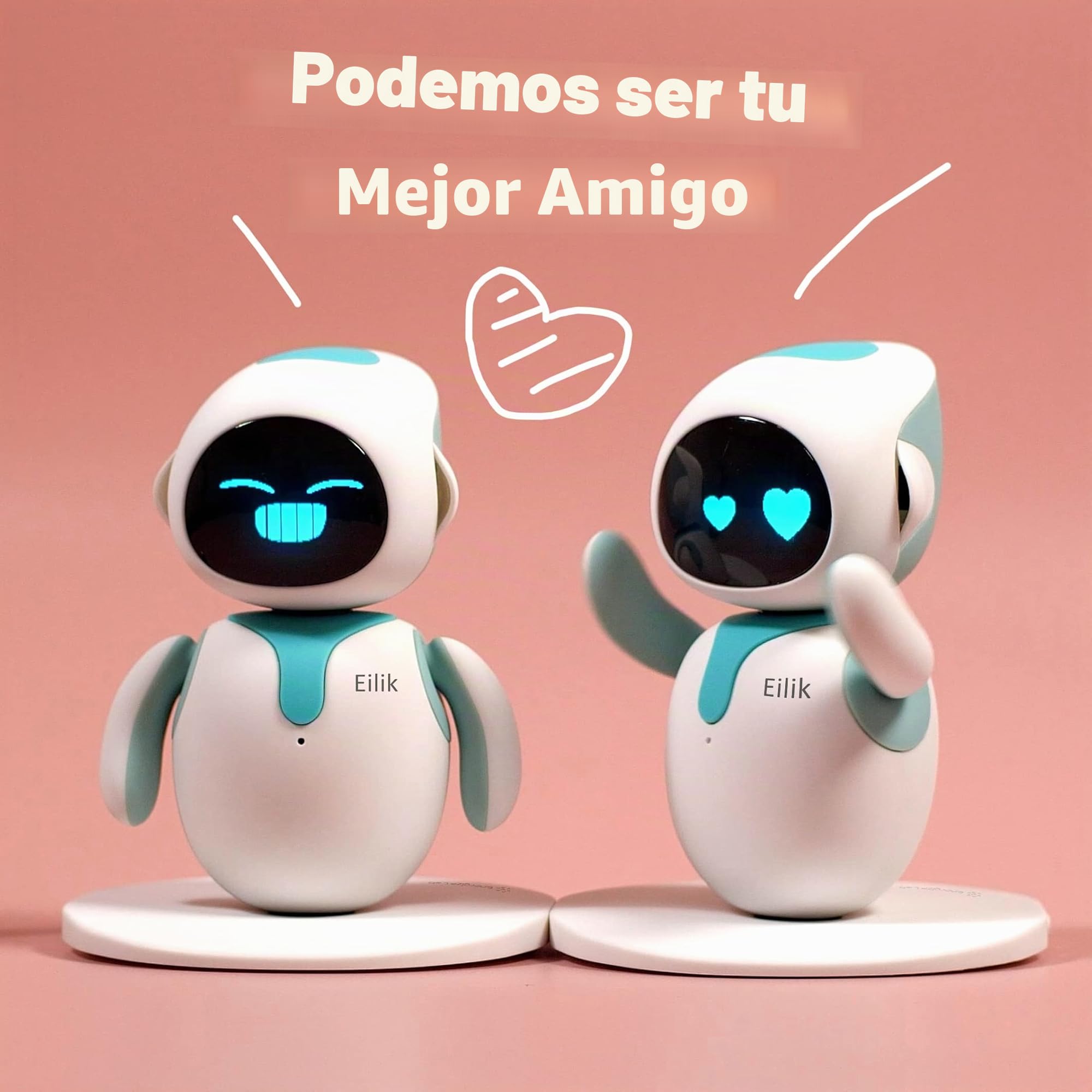 Eilik Azul - Robot Mascota Juguete Inteligente Interactivo: Compañero para Casa y Trabajo, con Software de Última Generación - Juguete Sensorial y Robot Que Habla, Regalo para Niños y Adultos