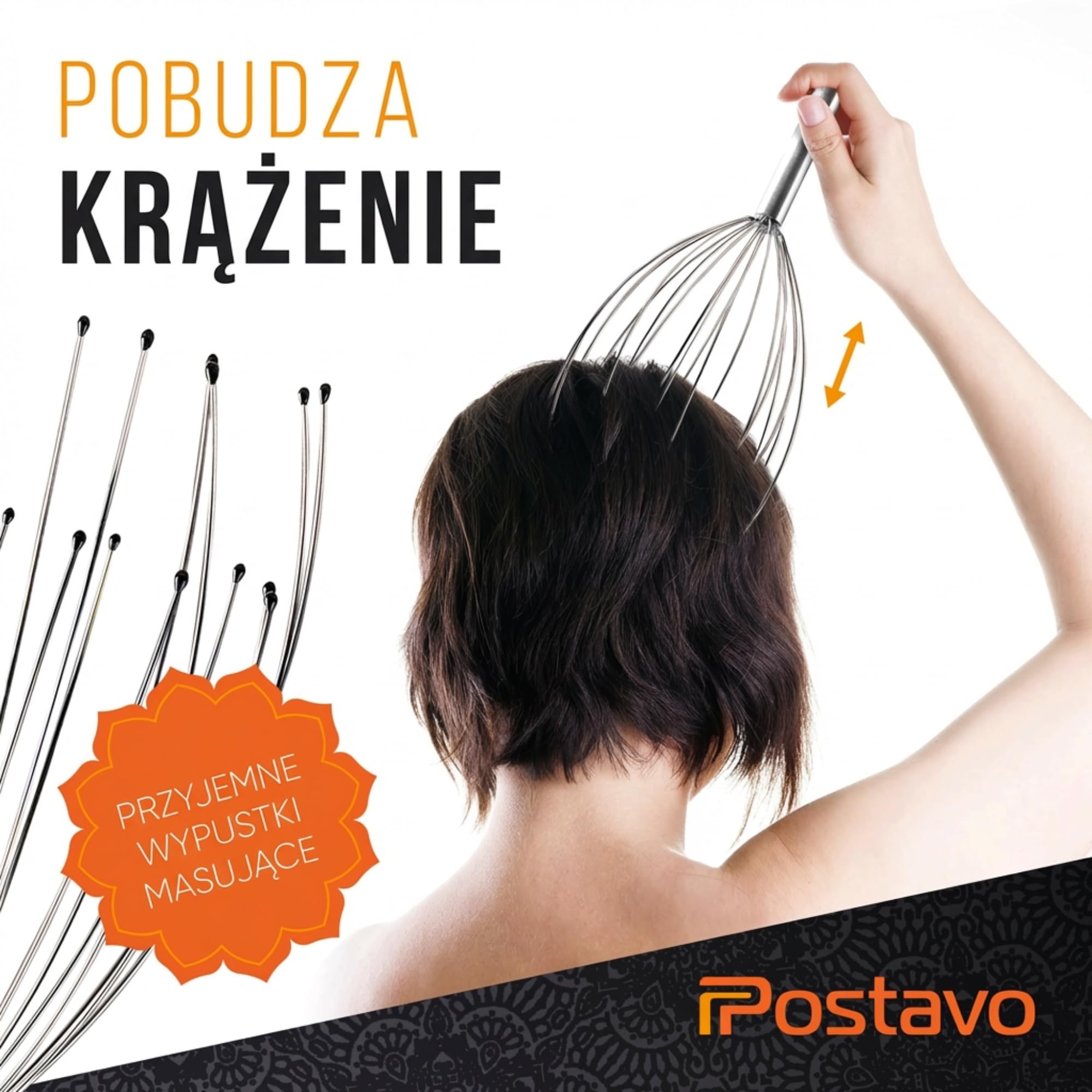 [Oryginalny] masażer głowy pająk – urządzenie do masażu głowy z 20 palcami – zapewnia doskonały relaks i lepsze ukrwienie – szczotka do masażu skóry głowy z ergonomicznym uchwytem ze stali