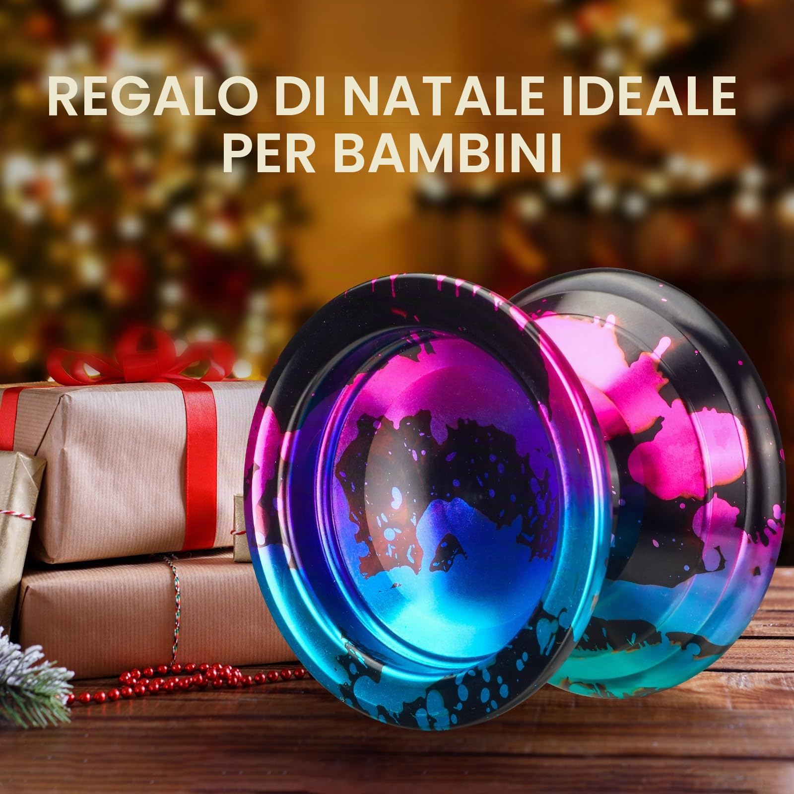 FETESNICE 1.No Yoyo professionale per adulti - Set di yoyo in metallo reattivo e non reattivo per principianti e giocatori avanzati, include 10 corde, guanto e borsa per il trasporto (nero, blu, rosa)