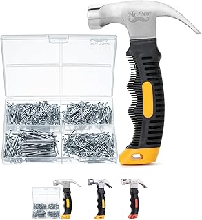 Mr. Pen- Nail Assortment Kit and 8oz Small Hammer, 600 Pcs Small Nails, Wall Nails for Hanging, Hammer and Nails Set, Small Hammer for Picture Hanging, Picture Hanging Kit, Picture Hanging Nails