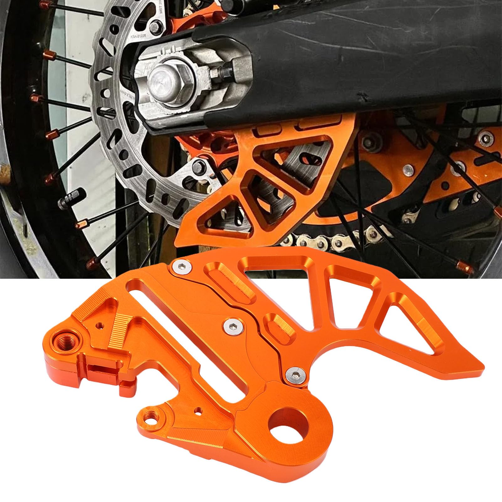 Yctze Tylna Osłona Tarczy Hamulcowej Stop Aluminium Dirt Bike Osłona Tarczy Hamulcowej Zamiennik dla 125-530 SX SXF EXC EXCF XC 2004-2023 Husaberg 2009-2014 2014-2023 Hamulce Off Road (ORANGE)