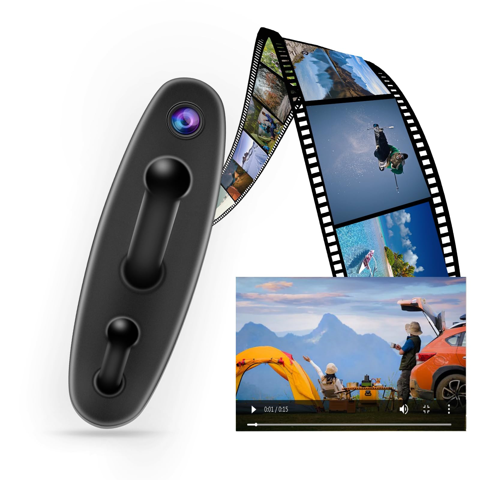 Mini Body Camera HD 1080P Video Recorder Nanny Cam with Motion Detection, Small Video-Only Camera Indoor Security Cam for Baby/Pet, No Audio