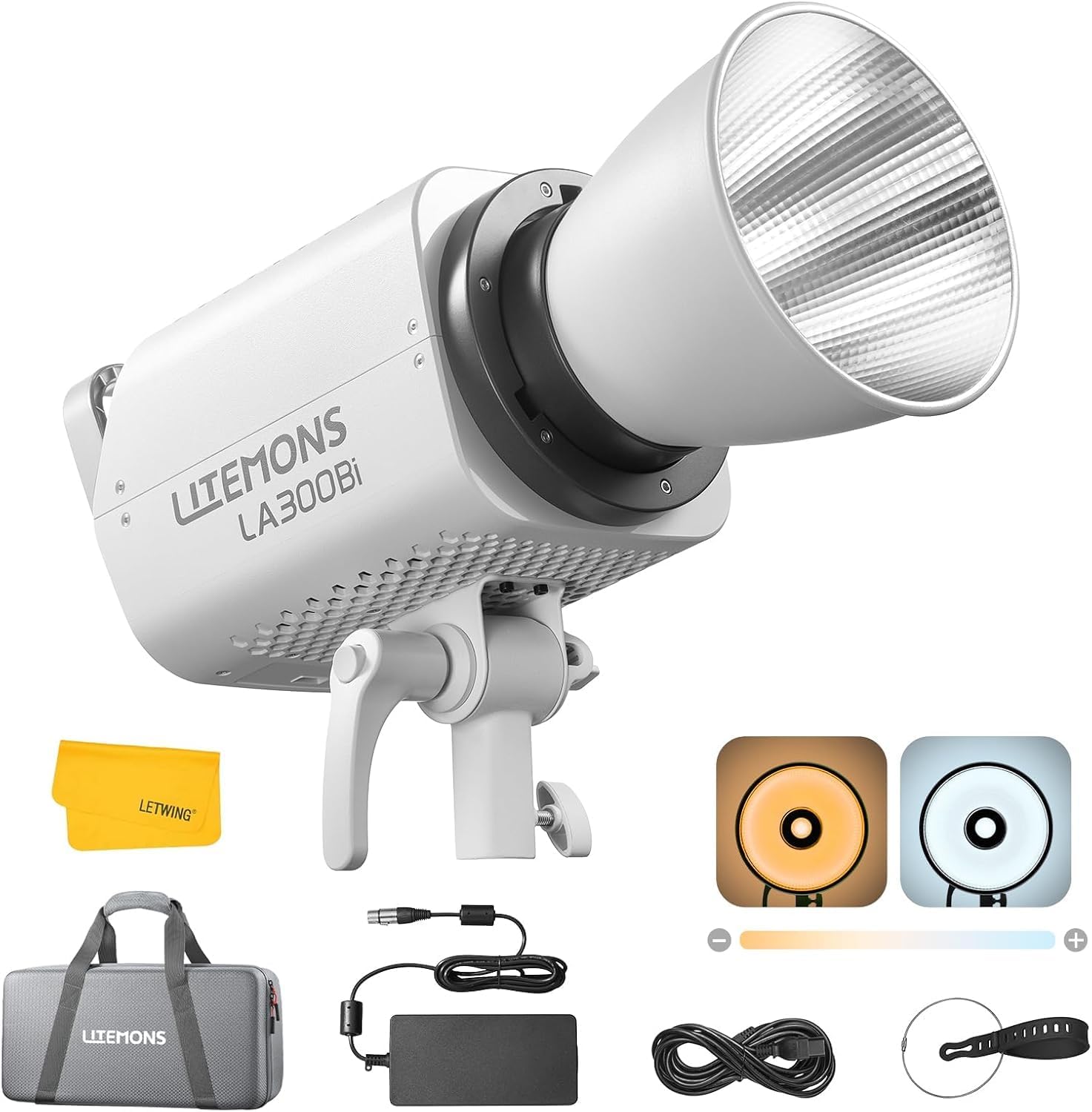 Godox LA300Bi Bi-Color LED Video Light,330W Continuous Lighting 2800-6500K 11 FX Effects, Support App Control, Bowens Mount Studio Video Light for Live Streaming, Protrait Photography