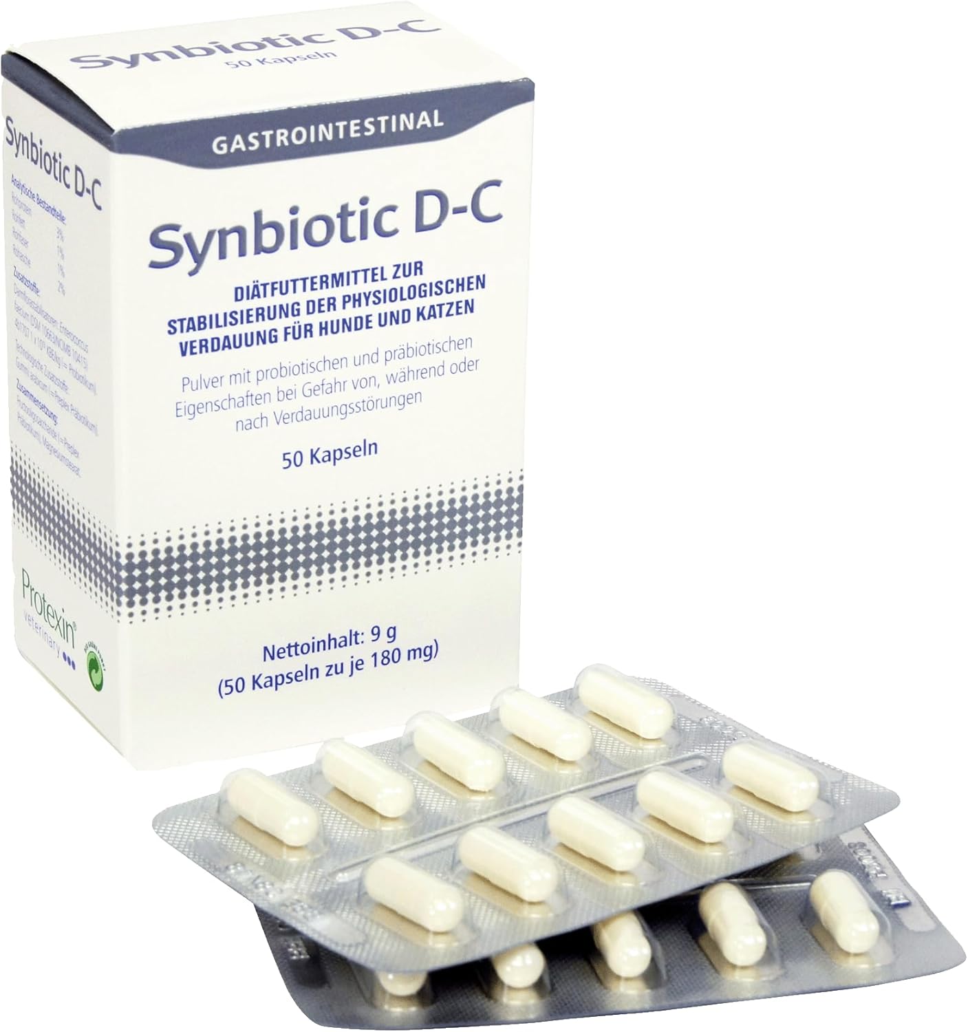 Synbiotic D-C Dietary Capsules for Dogs/Cats – Pack of 50