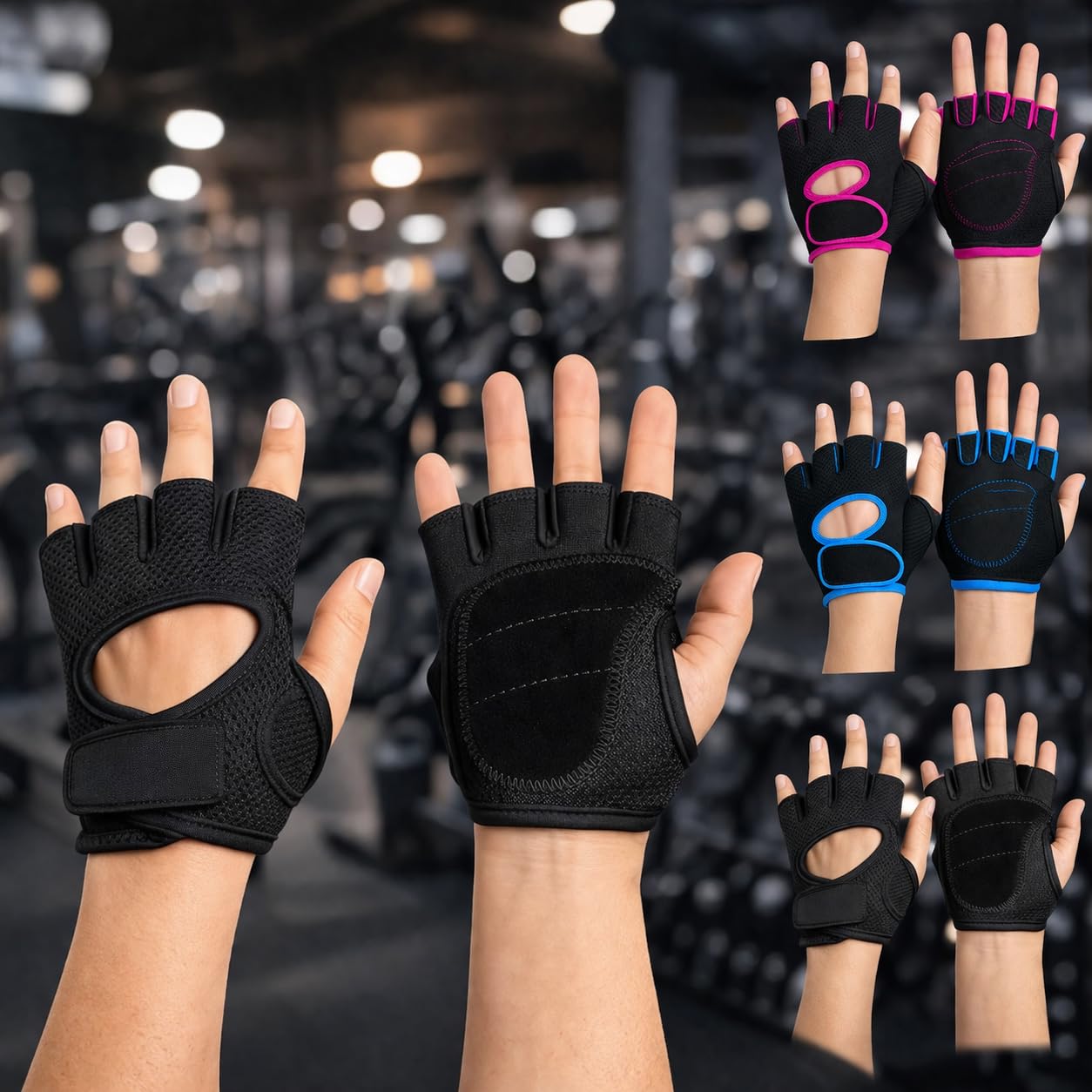 Luva Academia Premium Treino Musculação Antiderrapante Ajustável Neoprene Respirável