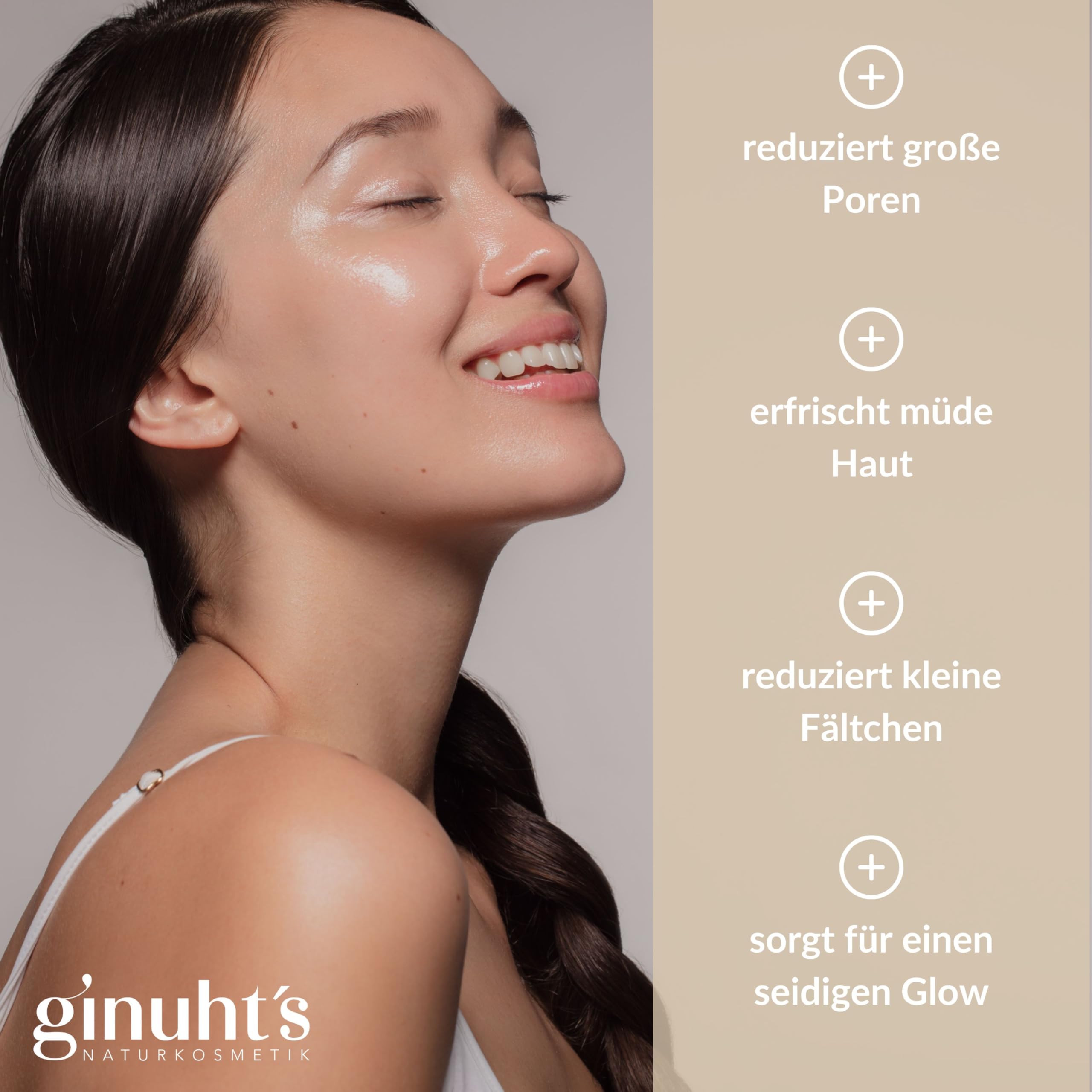 ginuht´s NATURKOSMETIK Gesichtstoner 100% Bio regenerierend & hautstraffend | Toner für alle Hauttypen | Aktivierendes Fluid mit Aloe Vera, Aprikose & Açai (50ml)