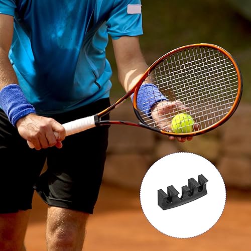 Miniatura 2 de Paquete de 4 esparcidores de carga de raqueta de bádminton, reductor de presión de bádminton, adaptador de máquina de roscado para reparación (negro)