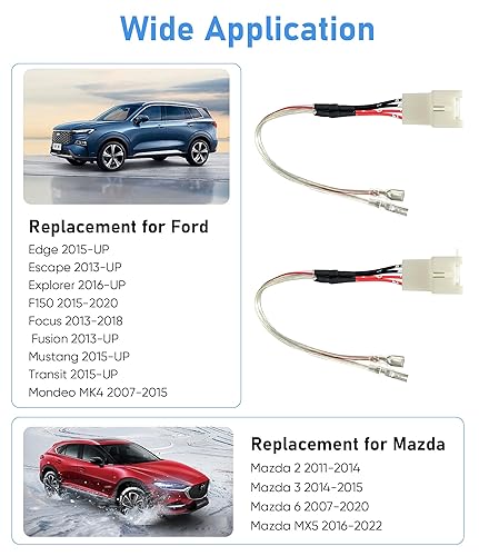 Miniatura 2 de Reemplazo del arnés de cableado del altavoz de la puerta del automóvil para Ford F150 Escape Focus Mustang Mazda 2 3 6 CX5 Lincon Aftermarket