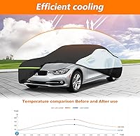 Vista 5 de Funda Universal para Sedán Compatible con Mercedes-Benz Clase C, BMW Serie 3, Audi A3, Impermeable para Todo Clima Resistente Anti-UV Resistente al