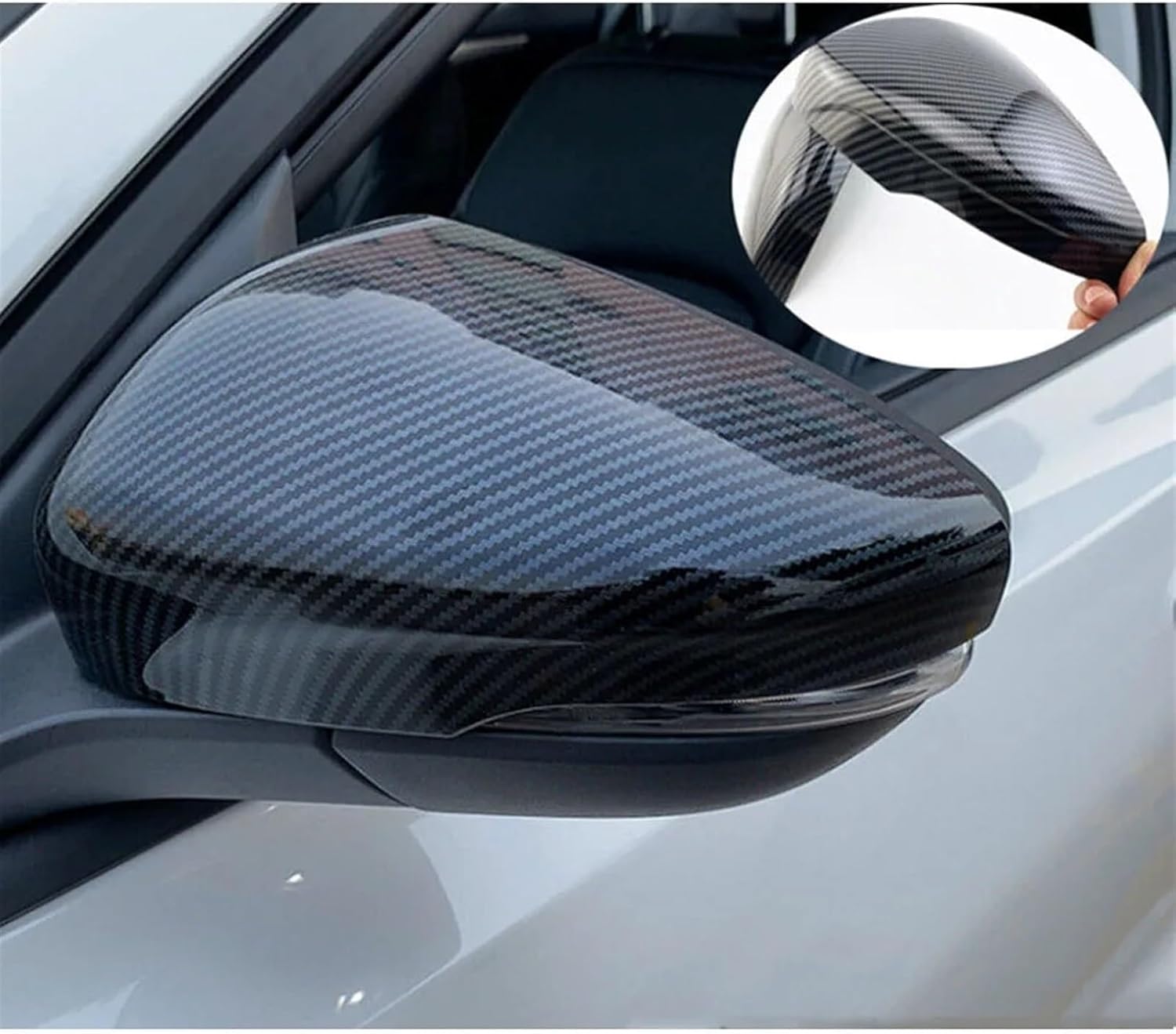 Kiyah Compatible For Focus MK4 2019-2023 Rearview Side Mirror Cover Wing Cap Replacement Exterior Door Rear View Case Trim Carbon Fiber Look (Color : Carbon fibre)