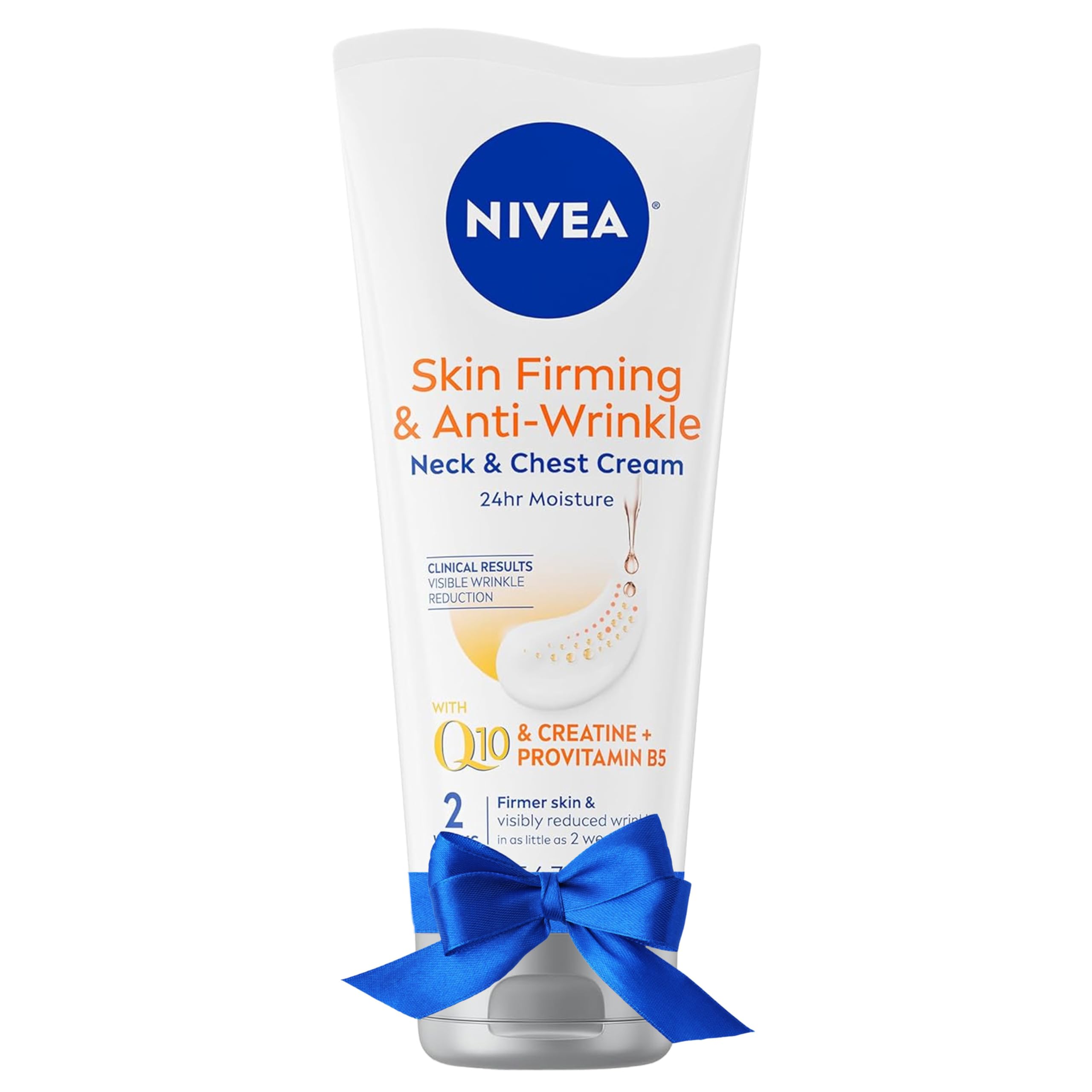 NIVEA Skin Firming and Anti Wrinkle Neck and Chest Cream with Q10, Creatine and Provitamin B5, Skin Firming Body Cream Reduces the Look of Fine Lines and Wrinkles, Holiday Gifts for Women, 6.7 Oz Tube