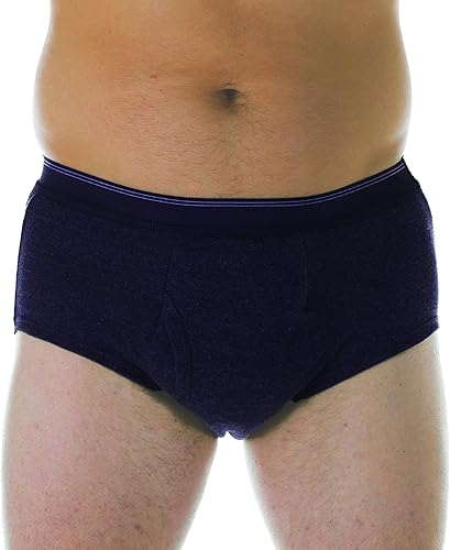 Ropa interior súper para incontinencia para hombres, ropa interior de control de la vejiga reutilizable lavable, una pieza , L, gris, 1