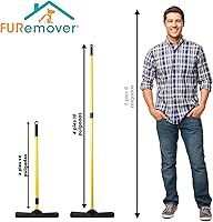 Vista 3 de FURemover Escoba de goma original para pelo de mascota con escoba, con mango telescópico de 58 pulgadas para alfombras, azulejos y madera dura