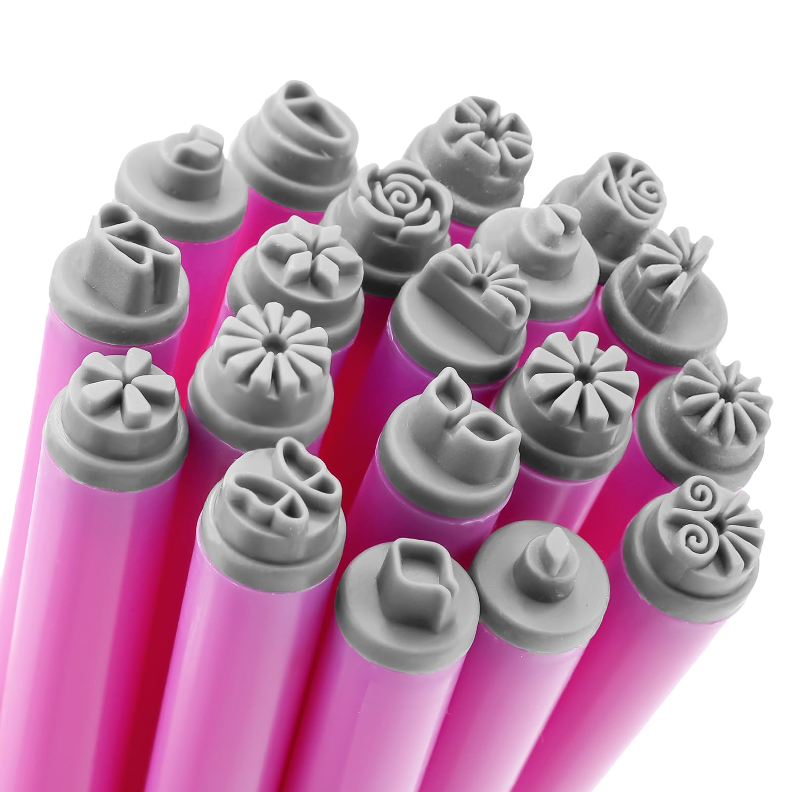 19pcs Stylos Tampons pour Ongles, Outils Tampons Ongles pour Femmes Divers Motifs Papillon Flocon Neige Fleur Stylo Tampon Ongles Outil Pointillage Ongles Accessoires Ongles Bricolage Maison