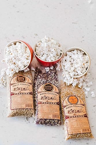 Miniatura 4 de Amish Country Popcorn Paquetes variados  3 (bolsas de 1 libra  blanco bebé, mariquita, granos morados)  Anticuado, sin OMG y sin gluten