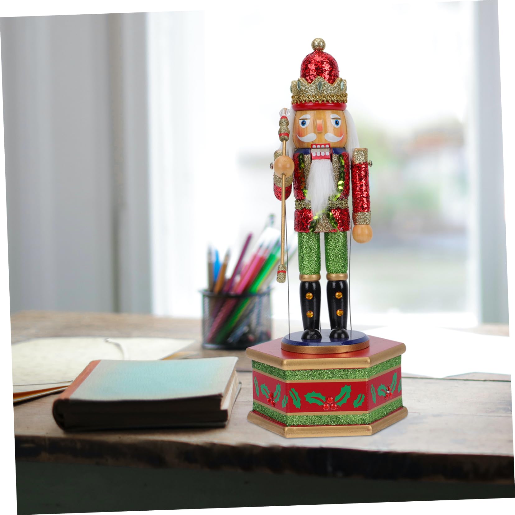 Alipis 1pezzi Schiaccianoci in Legno Decorativo Scatola di Melodie Natalizie Ornementi Musicali per Feste di Natale Regalo di Natale Forma di Strumento