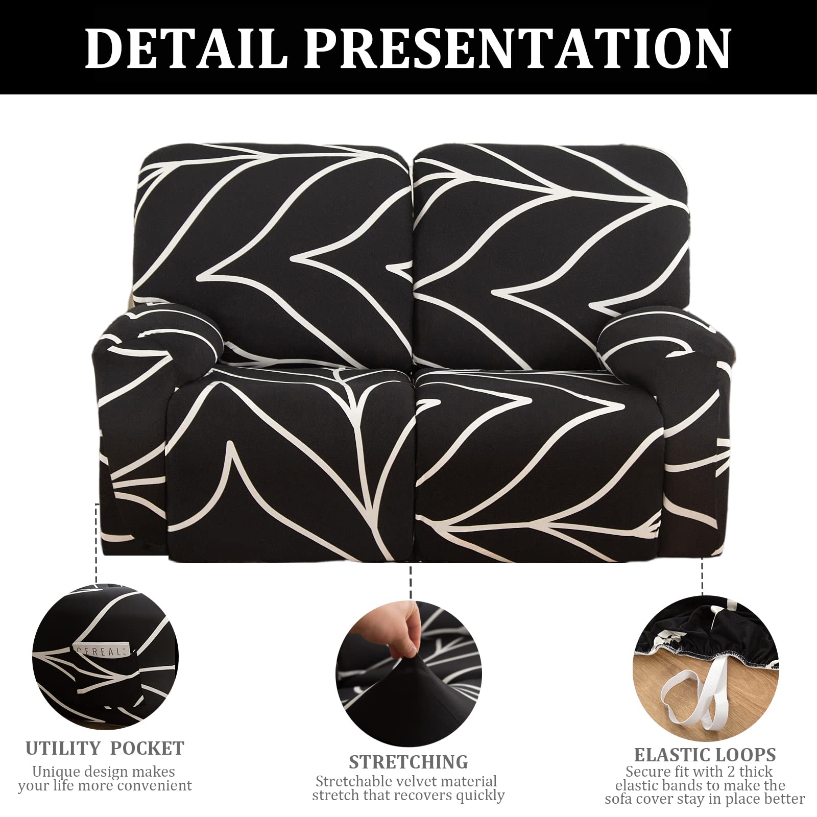 Copridivano Relax Jaotto 2 Posti Reclinabile - Fodera Lavabile, Tasche, Grigio | Protezione Divano - Foto 10