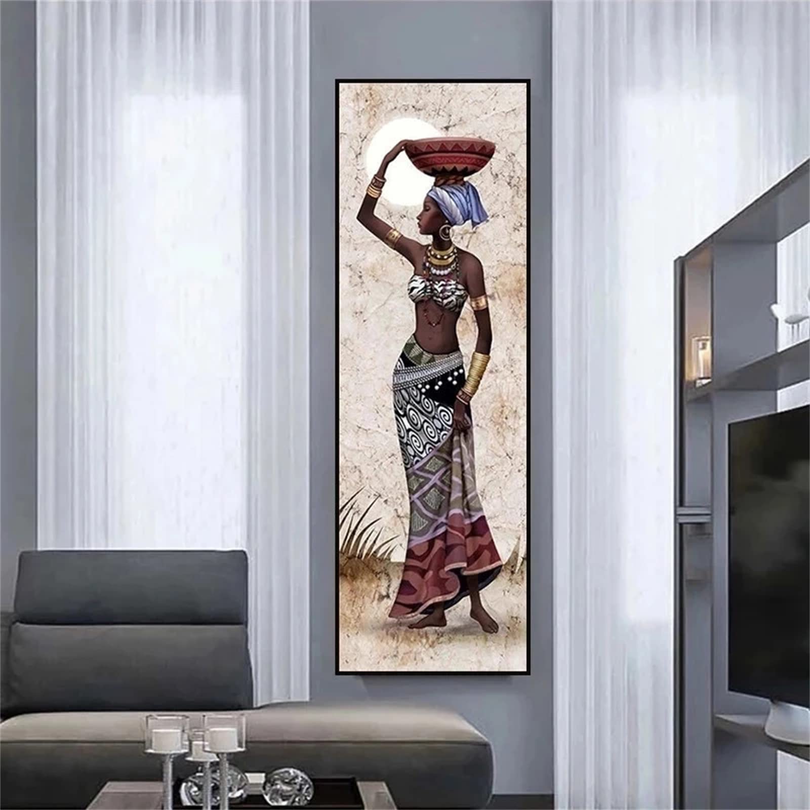 Kit Peinture Diamant Femme Indienne 60x120cm : le cadeau créatif idéal pour adultes