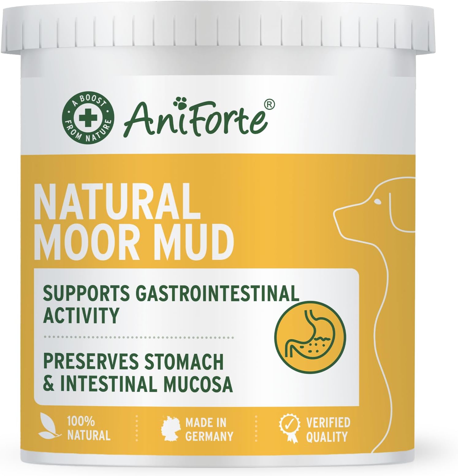 Healing Moor for dogs 1200g - Improves the condition of faeces, digestion, immune system, gastrointestinal activity, stimulates appetite - Natural healing clay with high acceptance