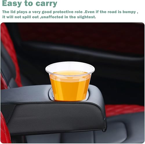 Miniatura 5 de Giwrmu 50 tazas de postre de plástico transparente de 8 onzas con tapa de cúpula, tazas desechables para helado y tazas de parfait, vasos de