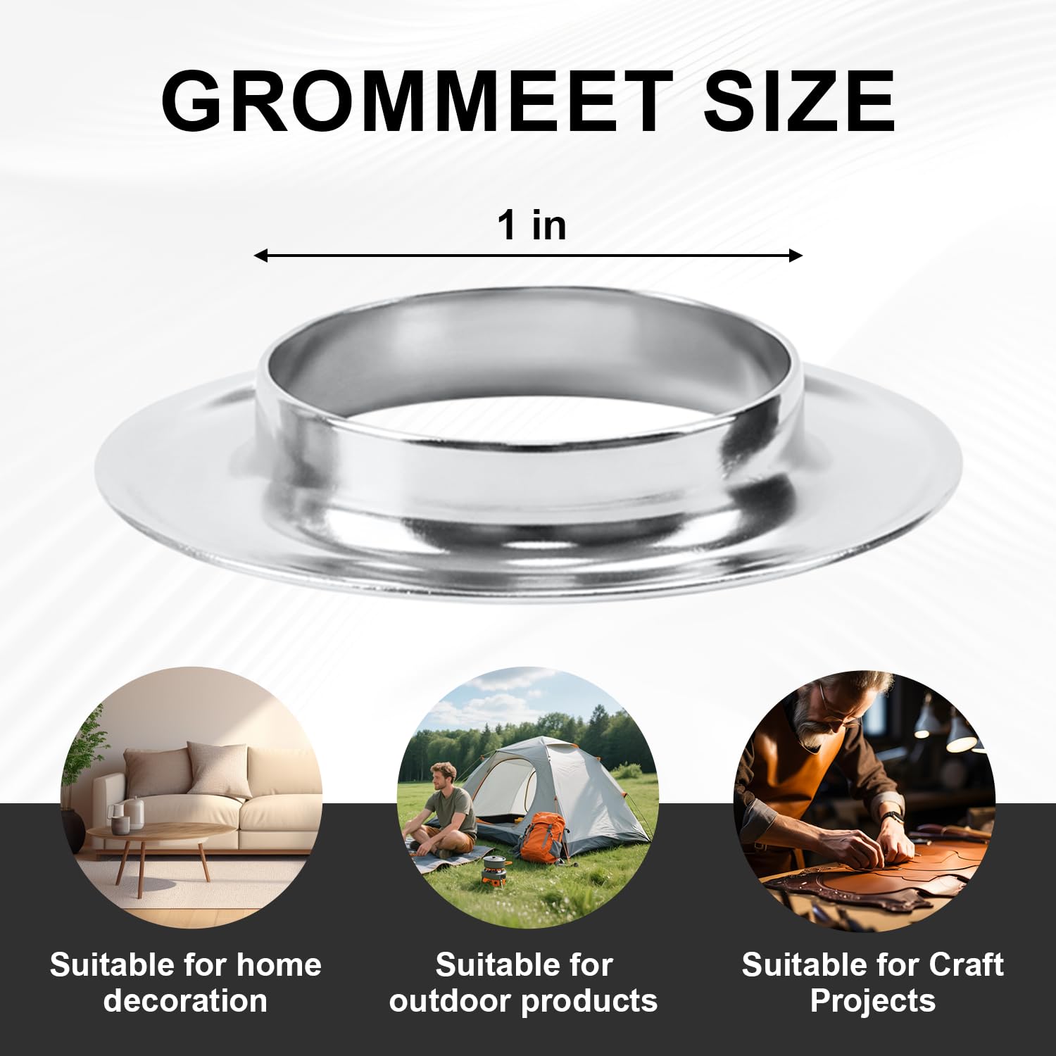 1 Inch Grommet Tool Kit – Upgraded Heavy Duty Razor Sharp Punch Cuts Clean in One Strike, No Dull Impact, Pro Grommet Setter, Includes 20 Copper Grommets, for DIY, Leather & Tarps
