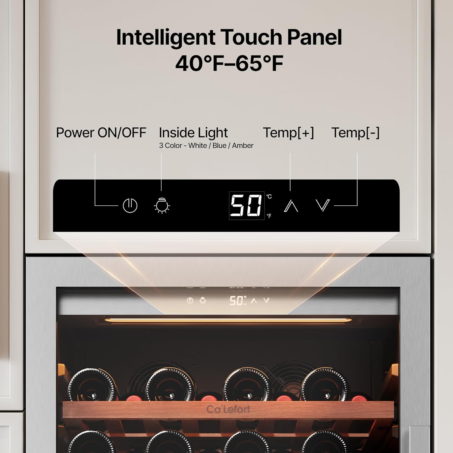 Ca'Lefort 180 Bottle Wine Fridge Bundle, Two 24 Inch Wine Cooler, Energy Star Certified, 40-65°F Temp Control, Adjustable Shelves & 3-Color LED, Built-in/Freestanding for Home/Bar/Kitchen (2 Units)