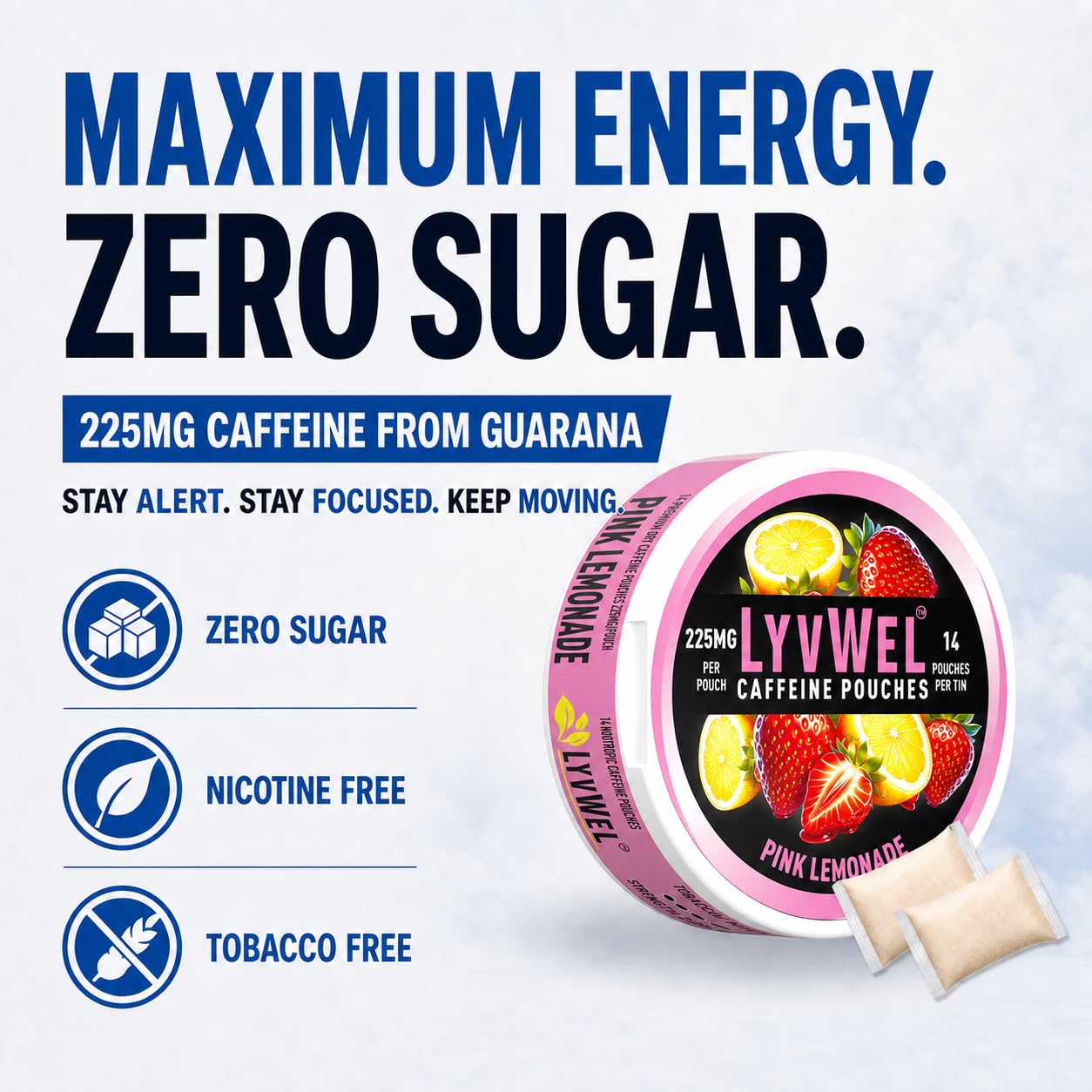 LyvWel 225mg Caffeine Pouches Variety Pack, 3-Pack, 42 Count — Amazon image 7