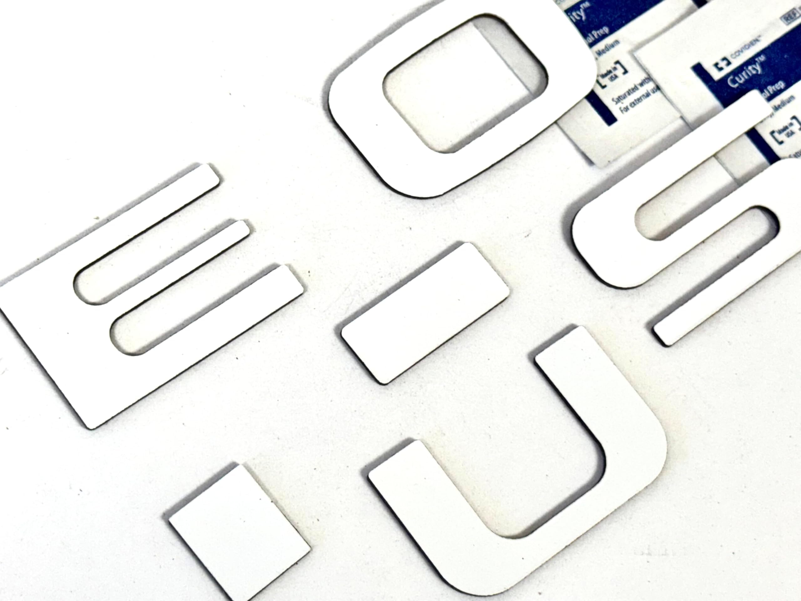 White Rear Tailgate Lift Handle Letters Compatible with Sequoia 2008-2018 Selfadhesive ABS Plastic Inserts